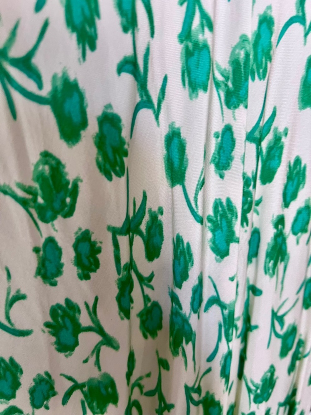 Zara LARA White Slip Dress with Green Floral Print - Picture 6 of 9
